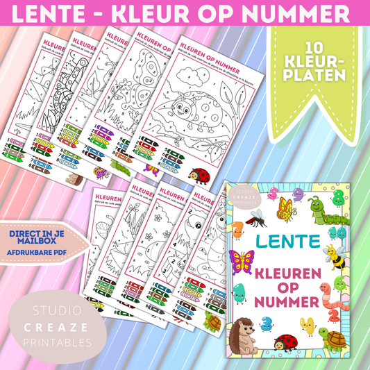 Kleuren op nummer Lente – Printable kleurplaten voor kinderen!