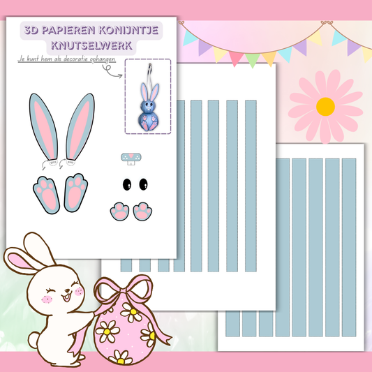 3D Papieren Konijntje