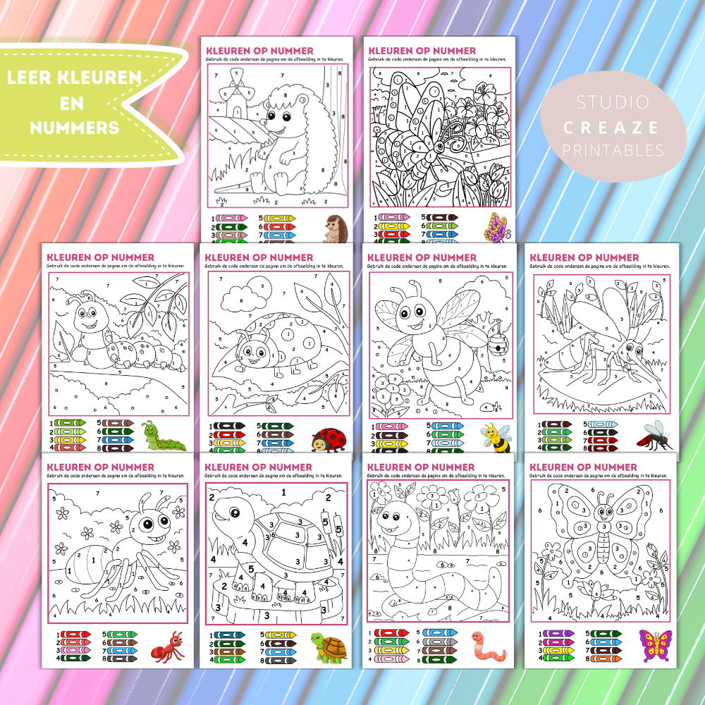 Kleuren op nummer Lente – Printable kleurplaten voor kinderen!