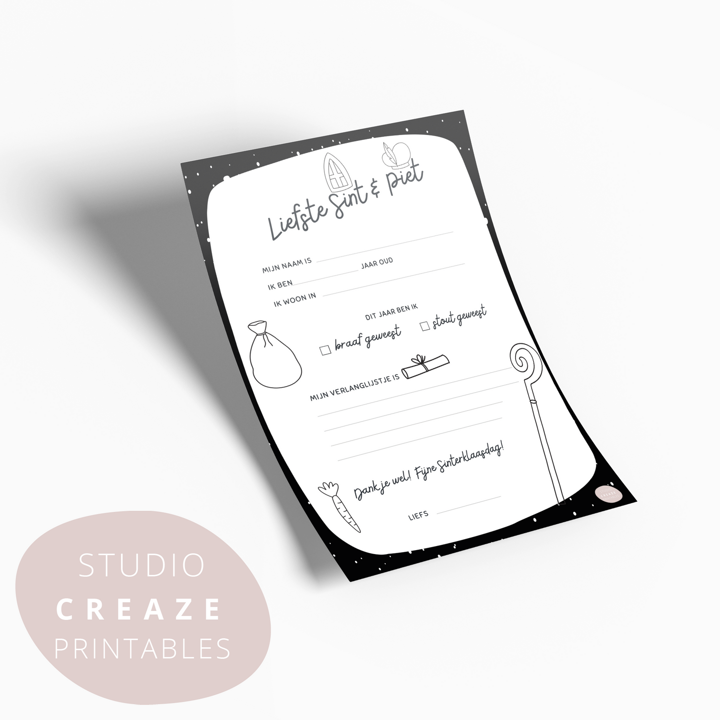 Brief voor de Sint met verlanglijstje