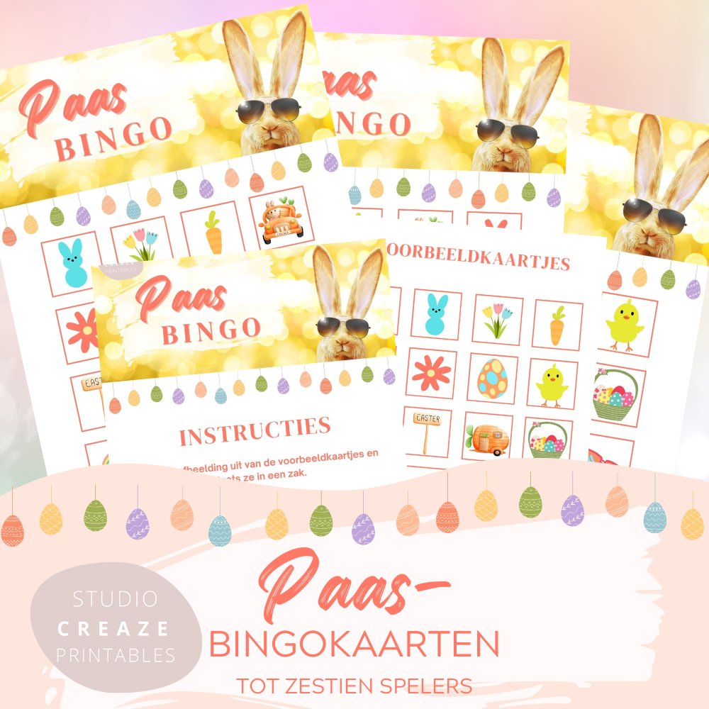 Paas Bingo Printable – Leuk bingospel voor kinderen in het thema Pasen!