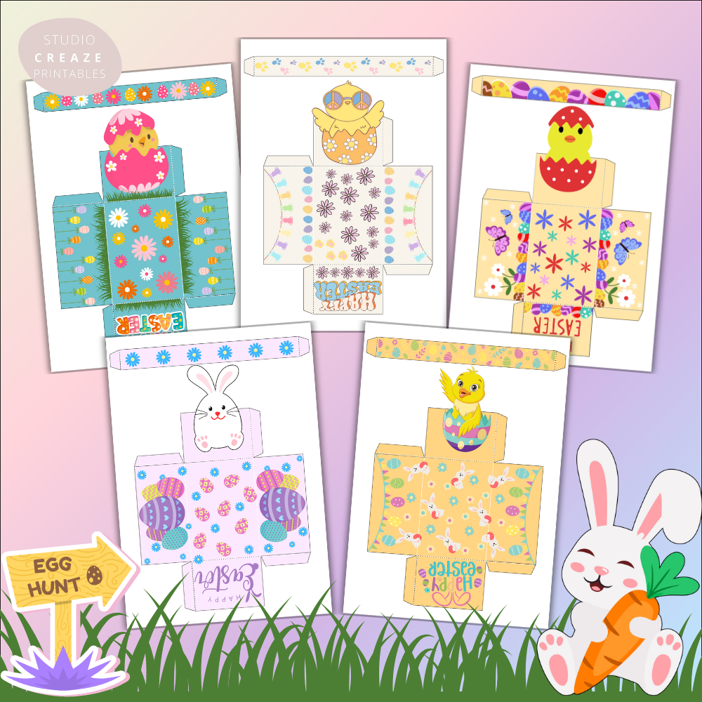 Paasmandje knutselen – Printable om zelf 10 vrolijke Paasmandjes te maken!