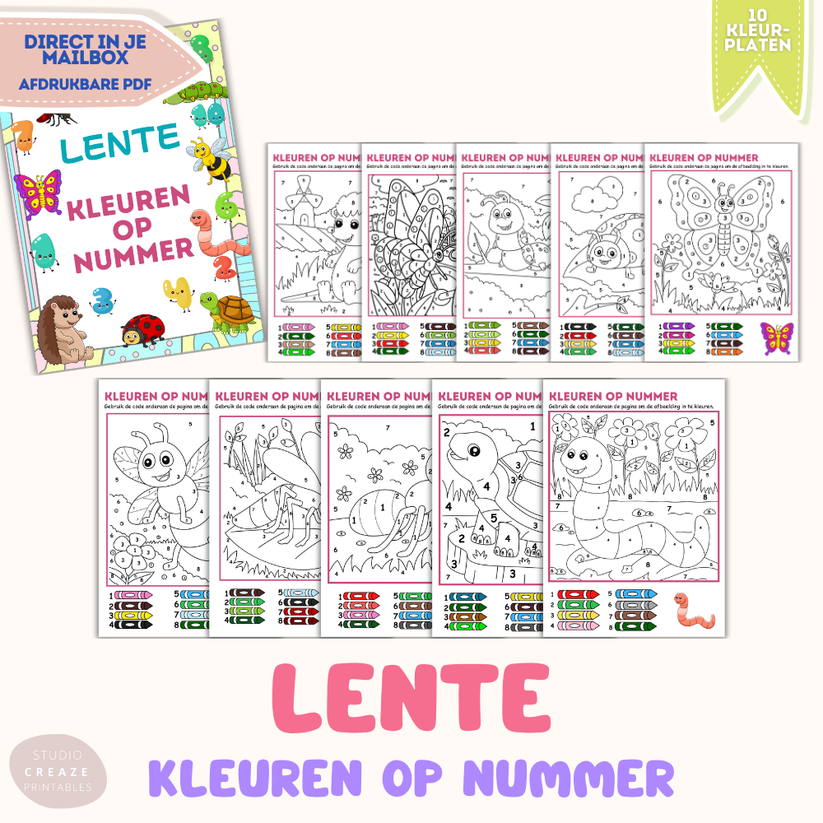 Kleuren op nummer Lente – Printable kleurplaten voor kinderen! – Studio ...