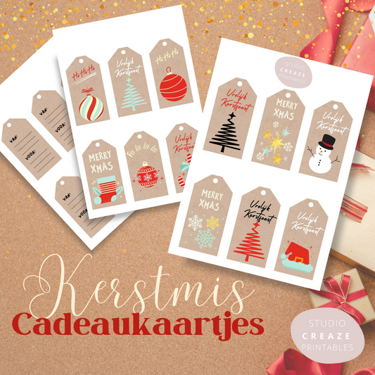 Kerst cadeaulabels